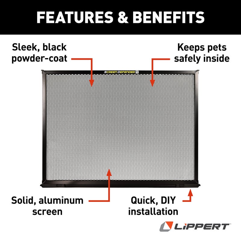 Lippert Components 859791 Screen Defender RV Entry Door Aluminum Screen Protector, 24-inch Door (20.5" Screen Kit) - Image 4